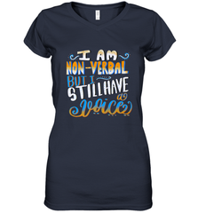 Special Needs NonVerbal Autism Awesome Women's V-Neck T-Shirt Women's V-Neck T-Shirt - jonhlittlestore88