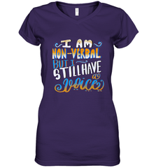 Special Needs NonVerbal Autism Awesome Women's V-Neck T-Shirt Women's V-Neck T-Shirt - jonhlittlestore88
