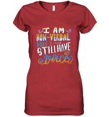 Special Needs NonVerbal Autism Awesome Women's V-Neck T-Shirt Women's V-Neck T-Shirt - jonhlittlestore88