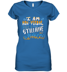 Special Needs NonVerbal Autism Awesome Women's V-Neck T-Shirt Women's V-Neck T-Shirt - jonhlittlestore88