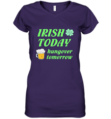 Irish today hungover tomorrow St Patricks Day Shirt Women's V-Neck T-Shirt Women's V-Neck T-Shirt - jonhlittlestore88