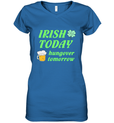Irish today hungover tomorrow St Patricks Day Shirt Women's V-Neck T-Shirt Women's V-Neck T-Shirt - jonhlittlestore88