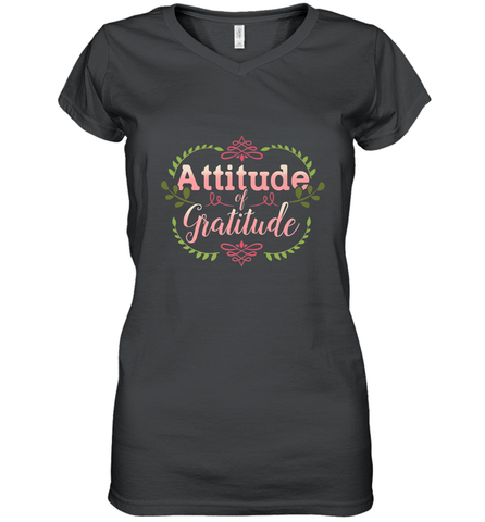Practice Gratitude and Celebrate Recovery Women's V-Neck T-Shirt Women's V-Neck T-Shirt / Black / S Women's V-Neck T-Shirt - jonhlittlestore88
