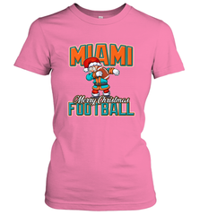 NFL Miami Christmas Dabbing Santa Playing Miami Football Women's T-Shirt Women's T-Shirt - jonhlittlestore88