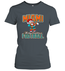 NFL Miami Christmas Dabbing Santa Playing Miami Football Women's T-Shirt Women's T-Shirt - jonhlittlestore88