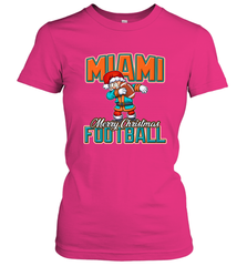 NFL Miami Christmas Dabbing Santa Playing Miami Football Women's T-Shirt Women's T-Shirt - jonhlittlestore88