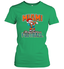 NFL Miami Christmas Dabbing Santa Playing Miami Football Women's T-Shirt Women's T-Shirt - jonhlittlestore88
