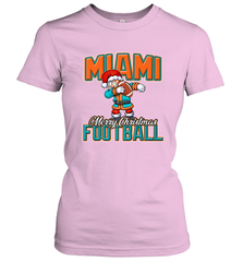 NFL Miami Christmas Dabbing Santa Playing Miami Football Women's T-Shirt Women's T-Shirt - jonhlittlestore88