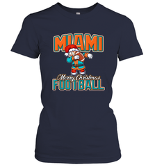 NFL Miami Christmas Dabbing Santa Playing Miami Football Women's T-Shirt Women's T-Shirt - jonhlittlestore88