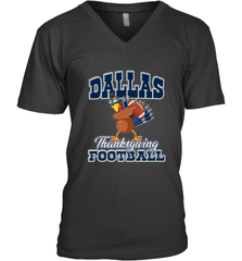 Dallas Thanksgiving Day Funny Turkey Playing Texas Football Premium T Shirt Men's V-Neck Men's V-Neck - jonhlittlestore88