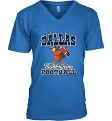Dallas Thanksgiving Day Funny Turkey Playing Texas Football Premium T Shirt Men's V-Neck Men's V-Neck - jonhlittlestore88