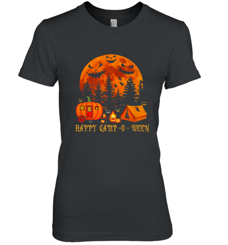 Happy Camp O Ween Funny Camping Halloween Costume Camper RV Women's Premium T-Shirt Women's Premium T-Shirt / Black / XS Women's Premium T-Shirt - jonhlittlestore88