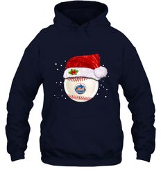 New York Mets Logo Baseball Ball Christmas Santa Hat Xmas Sport Funny Snow Hooded Sweatshirt