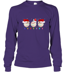 Three Baseball Balls Christmas Gift Santa Xmas lights Snow Long Sleeve T-Shirt Long Sleeve T-Shirt - jonhlittlestore88