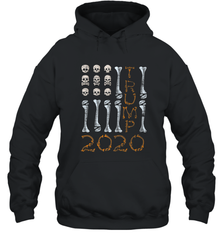 US Flag Skull Halloween Costume Bones Election Trump 2020 Hooded Sweatshirt Hooded Sweatshirt - jonhlittlestore88