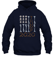 US Flag Skull Halloween Costume Bones Election Trump 2020 Hooded Sweatshirt Hooded Sweatshirt - jonhlittlestore88