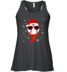 New York Mets Logo Christmas Baseball Player Glasses Santa Hat Pajama Gift Women's Racerback Tank