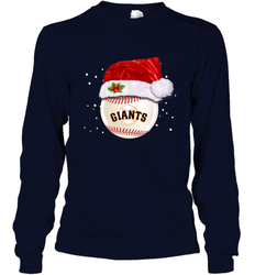 San Francisco Giants Logo Baseball Ball Christmas Santa Hat Xmas Sport Funny Snow Long Sleeve T-Shirt