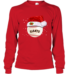 San Francisco Giants Logo Baseball Ball Christmas Santa Hat Xmas Sport Funny Snow Long Sleeve T-Shirt Long Sleeve T-Shirt - jonhlittlestore88