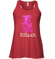 Stomp On Cancer Witch High Heel Breast Cancer Halloween Women's Racerback Tank