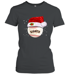 San Francisco Giants Logo Baseball Ball Christmas Santa Hat Xmas Sport Funny Snow Women's T-Shirt