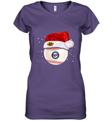 Minnesota Twins Logo Baseball Ball Christmas Santa Hat Xmas Sport Funny Snow Women's V-Neck T-Shirt Women's V-Neck T-Shirt - jonhlittlestore88