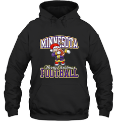 NFL Minnesota Christmas Funny Dabbing Santa playing football Hooded Sweatshirt
