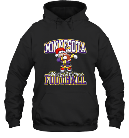 NFL Minnesota Christmas Funny Dabbing Santa playing football Hooded Sweatshirt Hooded Sweatshirt / Black / S Hooded Sweatshirt - jonhlittlestore88