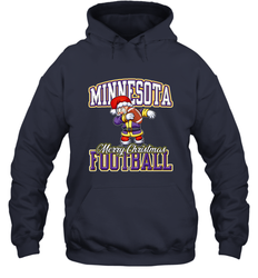 NFL Minnesota Christmas Funny Dabbing Santa playing football Hooded Sweatshirt