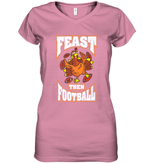 Funny Thanksgiving Turkey Feast Than Football Women's V-Neck T-Shirt Women's V-Neck T-Shirt - jonhlittlestore88