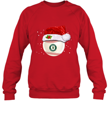 Oakland Athletics Logo Baseball Ball Christmas Santa Hat Xmas Sport Funny Snow Crewneck Sweatshirt Crewneck Sweatshirt - jonhlittlestore88
