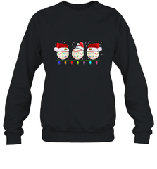 Three Baseball Balls Christmas Gift Santa Xmas lights Snow Crewneck Sweatshirt Crewneck Sweatshirt - jonhlittlestore88