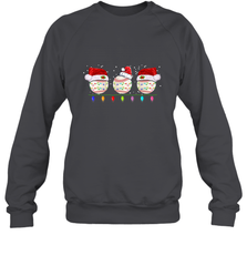 Three Baseball Balls Christmas Gift Santa Xmas lights Snow Crewneck Sweatshirt Crewneck Sweatshirt - jonhlittlestore88