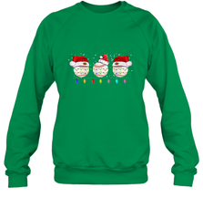 Three Baseball Balls Christmas Gift Santa Xmas lights Snow Crewneck Sweatshirt Crewneck Sweatshirt - jonhlittlestore88