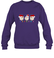 Three Baseball Balls Christmas Gift Santa Xmas lights Snow Crewneck Sweatshirt Crewneck Sweatshirt - jonhlittlestore88