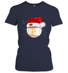Pittsburgh Pirates Logo Baseball Ball Christmas Santa Hat Xmas Sport Funny Snow Women's T-Shirt
