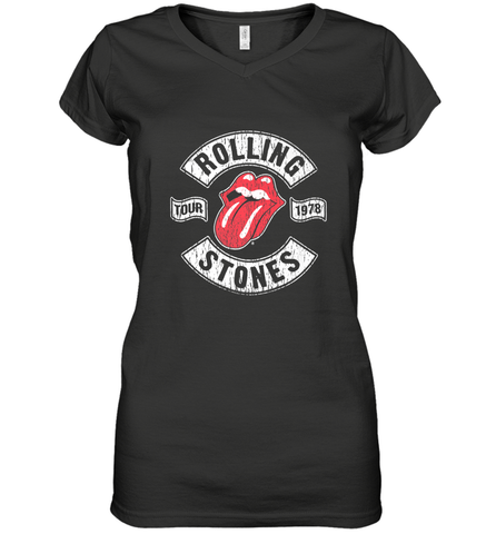 Mens The Rolling Stones Tour 1978 Women's V-Neck T-Shirt Women's V-Neck T-Shirt / Black / S Women's V-Neck T-Shirt - jonhlittlestore88