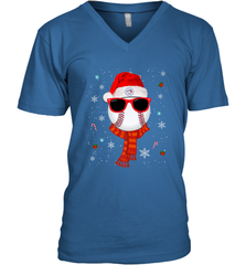 Toronto Blue Jays LogoChristmas Baseball Player Glasses Santa Hat Pajama Gift Men's V-Neck Men's V-Neck - jonhlittlestore88