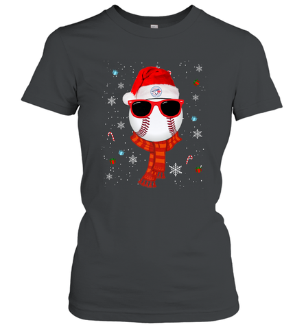 Toronto Blue Jays LogoChristmas Baseball Player Glasses Santa Hat Pajama Gift Women's T-Shirt Women's T-Shirt / Black / S Women's T-Shirt - jonhlittlestore88