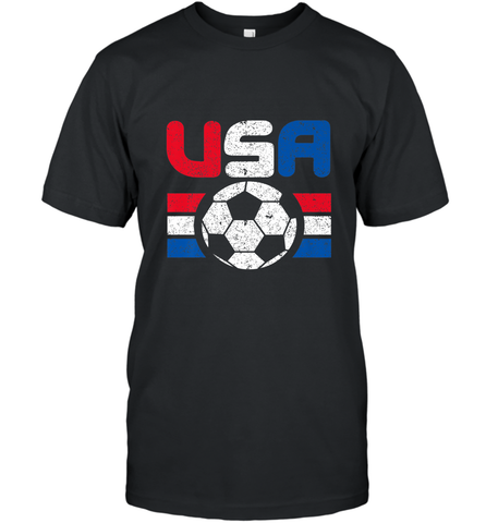 Distressed Red, White and Blue Soccer Flag Shirts of the USA Men's T-Shirt