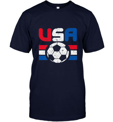 Distressed Red, White and Blue Soccer Flag Shirts of the USA Men's T-Shirt