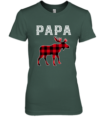 Papa Moose Red Plaid Christmas Pajama Women's Premium T-Shirt Apparel - jonhlittlestore88