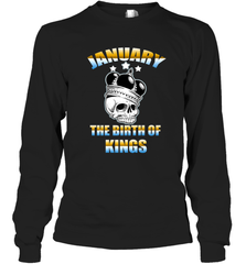 Kings Are Born In January Birthday For Men Long Sleeve T-Shirt Long Sleeve T-Shirt - jonhlittlestore88