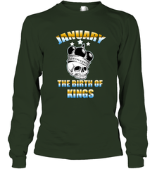 Kings Are Born In January Birthday For Men Long Sleeve T-Shirt Long Sleeve T-Shirt - jonhlittlestore88