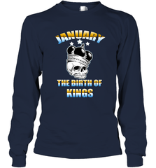 Kings Are Born In January Birthday For Men Long Sleeve T-Shirt Long Sleeve T-Shirt - jonhlittlestore88