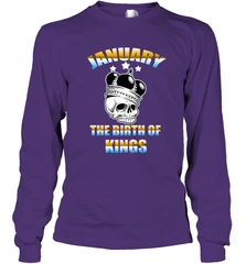 Kings Are Born In January Birthday For Men Long Sleeve T-Shirt Long Sleeve T-Shirt - jonhlittlestore88