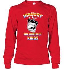 Kings Are Born In January Birthday For Men Long Sleeve T-Shirt Long Sleeve T-Shirt - jonhlittlestore88