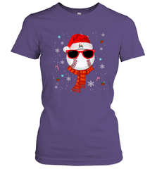 Miami Marlins Logo Christmas Baseball Player Glasses Santa Hat Pajama Gift Women's T-Shirt Women's T-Shirt - jonhlittlestore88