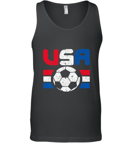 Distressed Red, White and Blue Soccer Flag Shirts of the USA Men's Tank Top Men's Tank Top / Black / XS Men's Tank Top - jonhlittlestore88