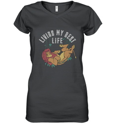 Disney Lion King Simba Living My Best Life Women's V-Neck T-Shirt